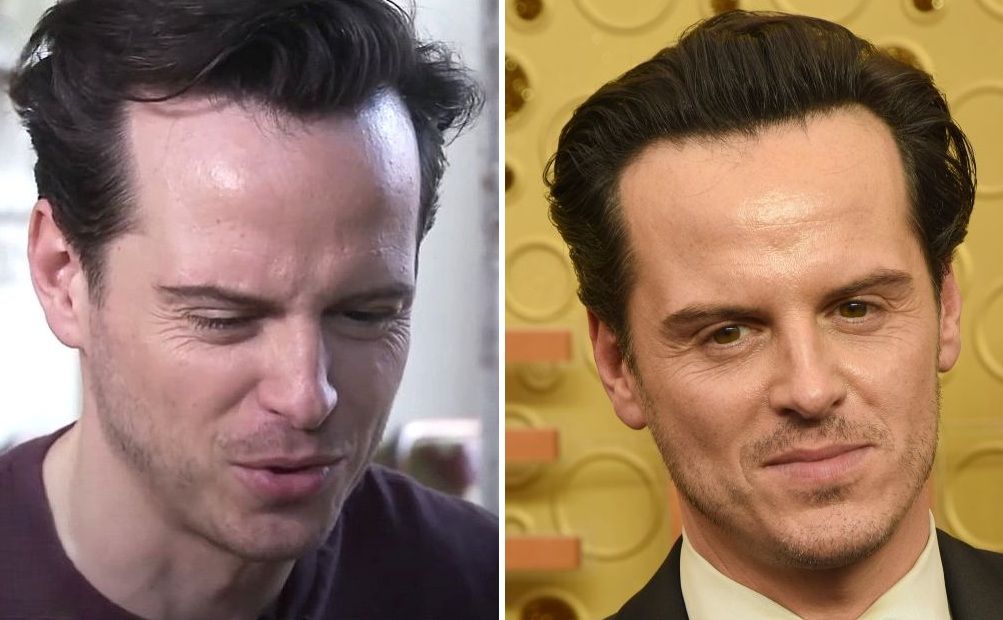 Andrew Scott in 2015 (left) and 2019 (right)